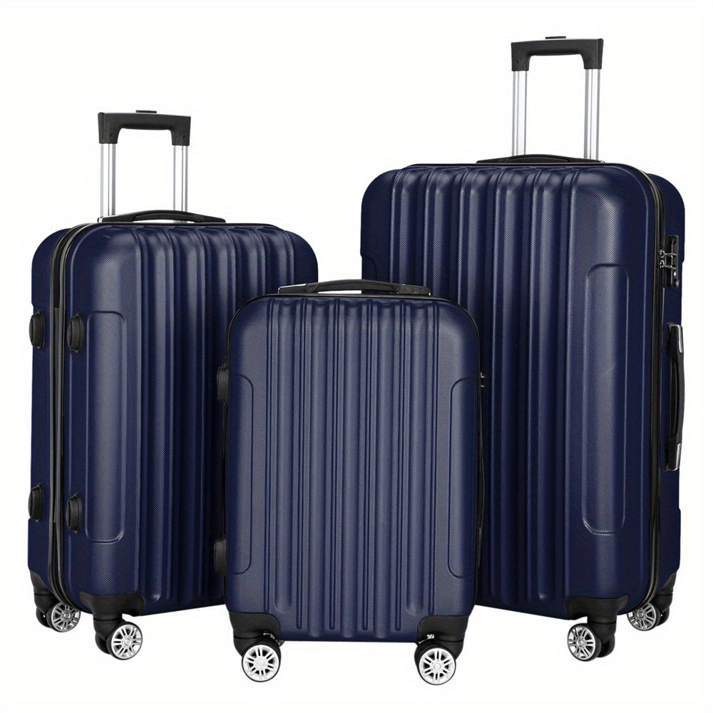 3-Pcs Luggage Sets, ABS Lightweight Suitcase Sets with TSA Lock & Spinner Wheels, 20in/ 24in/ 28in