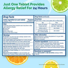 Alavert Allergy Relief 24 Hour Non Drowsy Tablets Citrus Flavor 60 Count