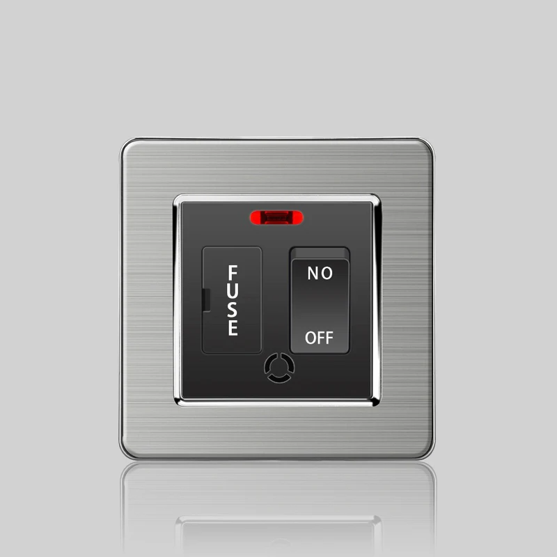 Wall LED Light Universal Switch Stainless steel Panel,EU UK USB Type-c 18W Fast Charging Plug socket 1 2 3 Gang 1 2 Way switch
