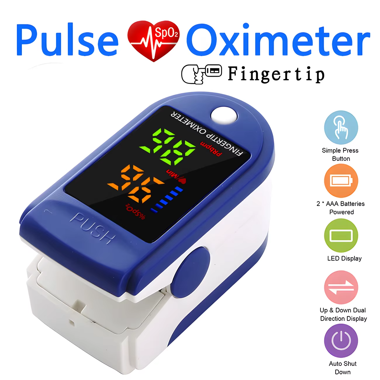 Medical Finger Pulse Oximeter Saturometer Oxygen Saturation Pediatric Oximetro Heart Rate Health Care Blood Pressure Adult Child