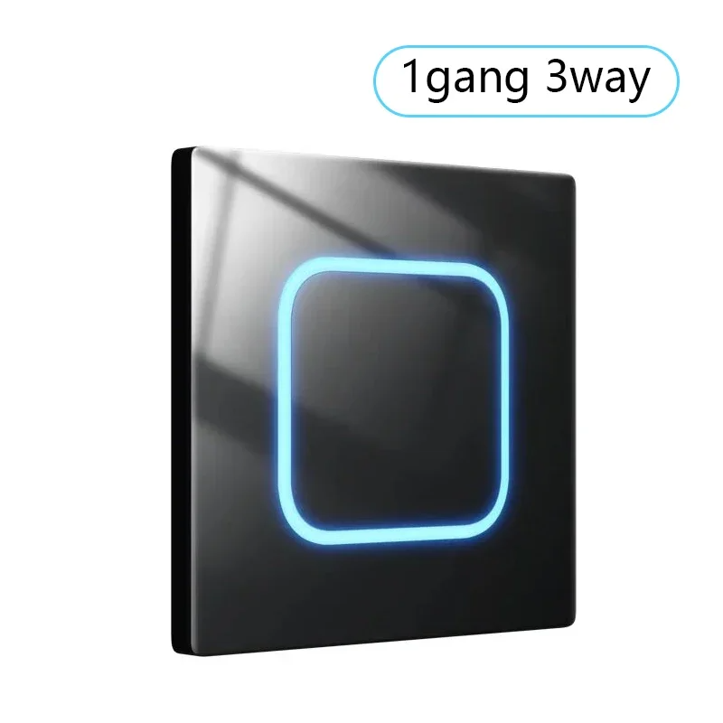 Tempered Glass Wall Light Switch 1/2/3/4 Gang 1-Way & 2-Way with LED Indicator – Universal  120 v