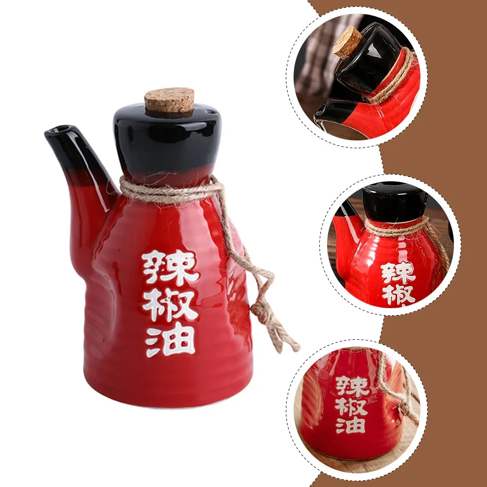 Black Soy Sauce Bottle Ceramic Condiment Dispenser Japanese Style Oil Pot Spice Jar Home Seasoning Container Kitchen Dining Bar