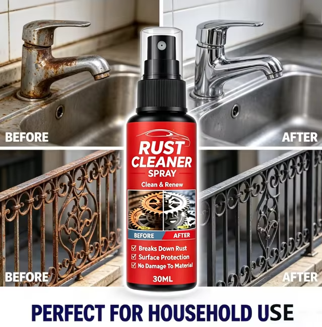 Rust Remover Spray for Metal Surfaces, Household Appliances, Auto Wheels & Tire Rust Cleaner