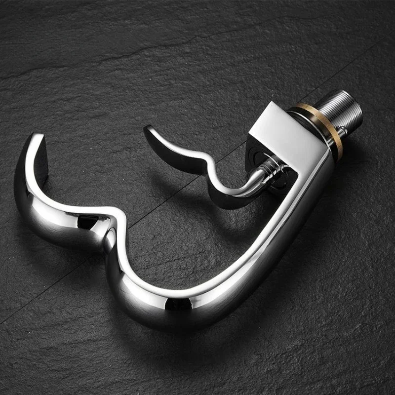 Brass Waterfall Bathroom Faucet Hot & Cold Heart-Shaped Basin Sink Mixer Tap