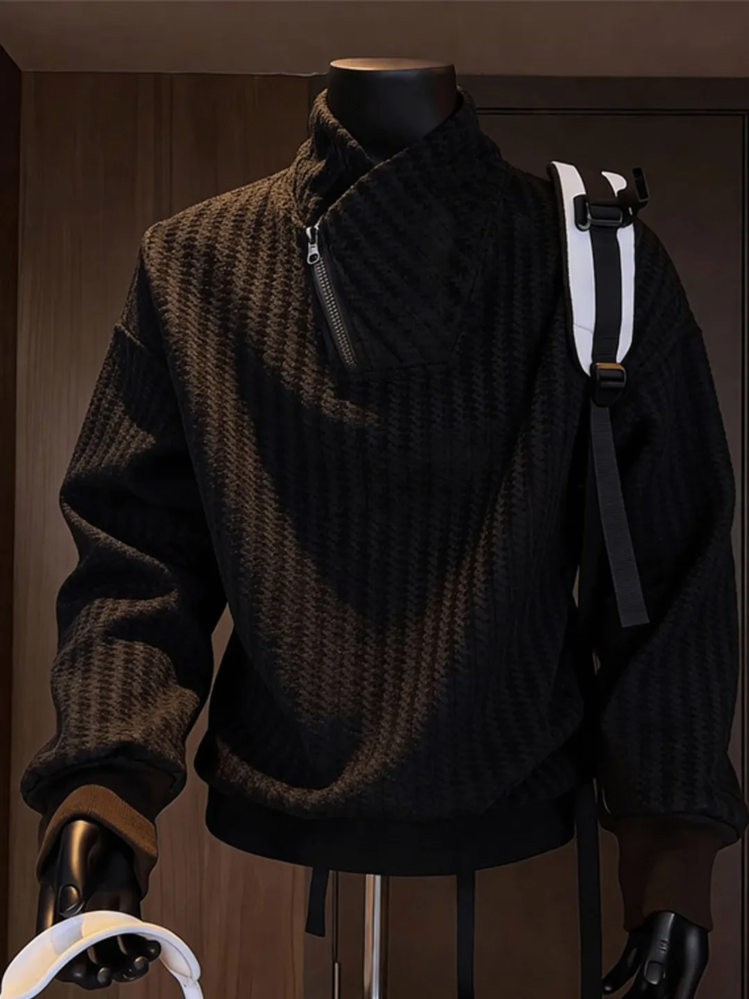 Men's Thickened Zipper Collar Hoodie — Heavyweight Autumn Winter Top