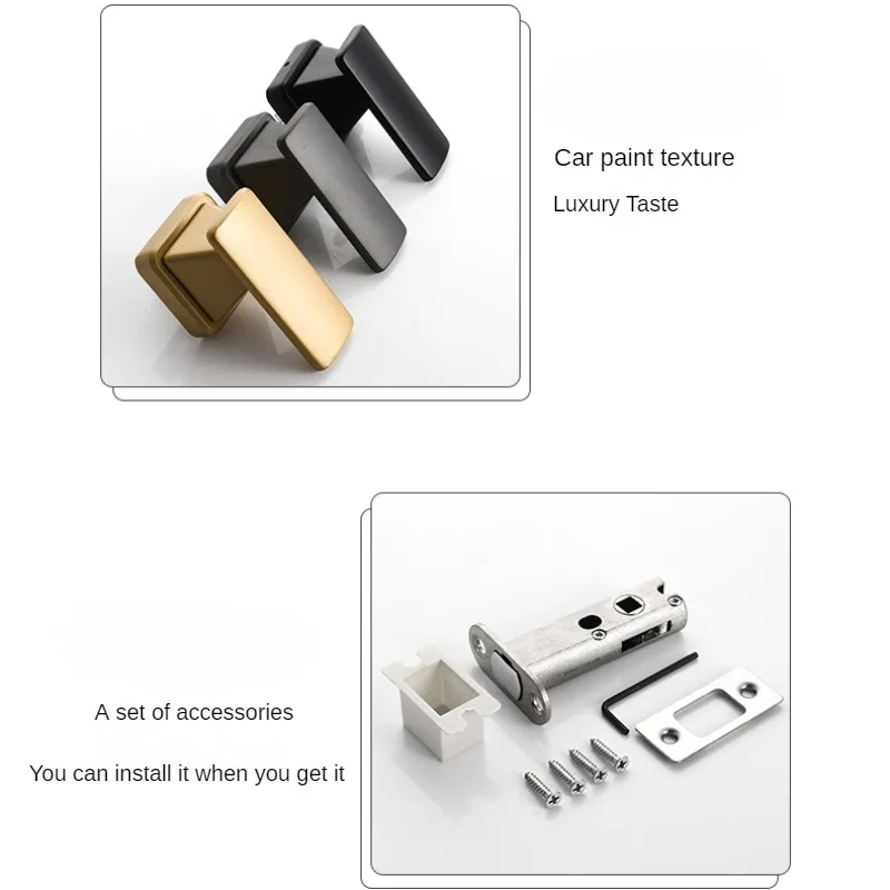 Invisible Single-Side Door Handle Lock with Key — Hidden Wooden Door Hardware