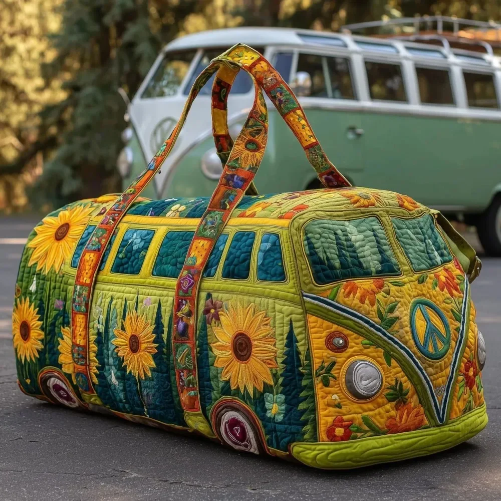 Adjustable Strap Quilted Duffle Bag – Large Capacity 3D Quilted Travel Tote Bag