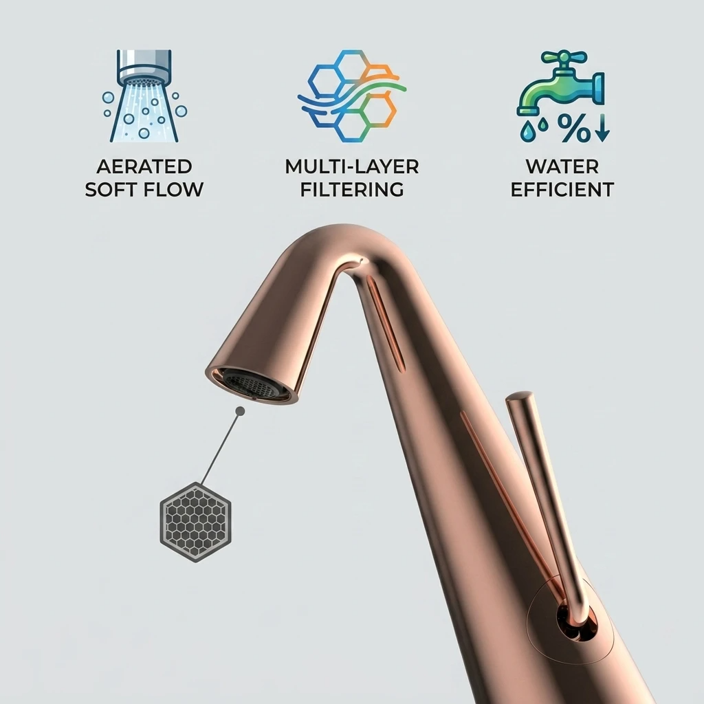 Premium Brass Body Bathroom Sink Faucet Single Lever Temperature Adjustment Hot Cold Mixer Tap For Wash Basin Lavatory