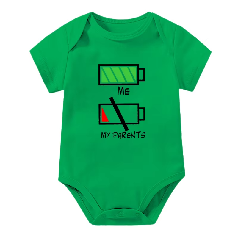 Girls Boys Funny Me Vs My Parents Graphic Infant Cotton Jumpsuit Fashion Funny Parents Low Battery Full Energy Baby Clothing