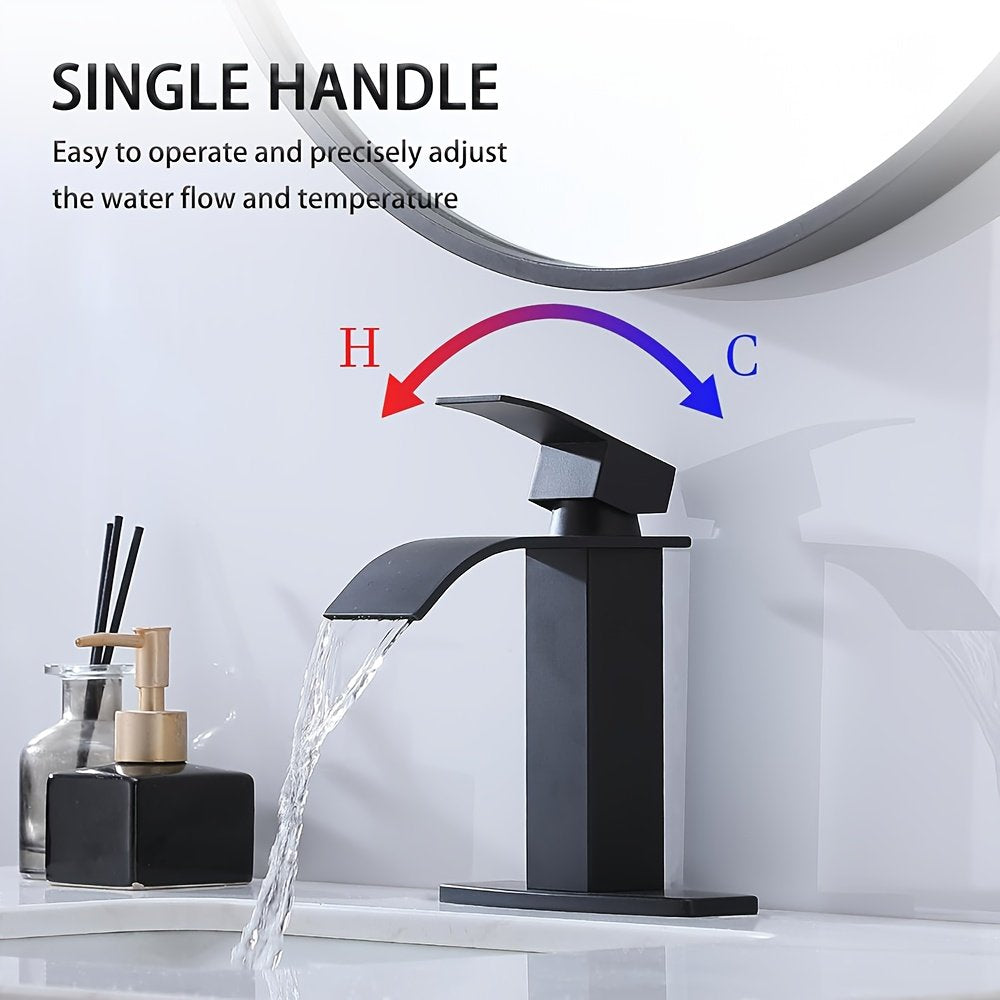 Waterfall Bathroom Faucet, Bathroom Sink Faucet Single Handle RV Vanity Bathroom Faucet