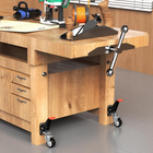SPACEKEEPER Workbench Casters Kit 660 lbs Capacity – Retractable Heavy Duty Casters for Workbench, Mobile Base Wheels Set