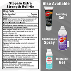 Stopain Maximum Strength Roll On Pain Reliever 3 Fl Oz Pack of 3 Extra Strength
