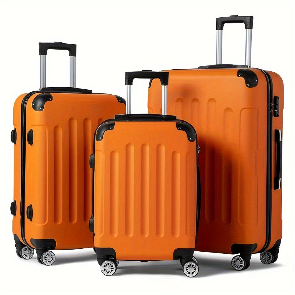 3pcs Luggage with Corner Protectors, 20/24/28-Inch, Durable Hard Shell, 360 Spinner Wheels