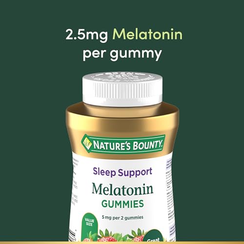 Nature's Bounty Melatonin 2.5 mg Gummies – 180 Count Sleep Support Supplement, Delicious Gummies for Restful Sleep _ Free Shipping