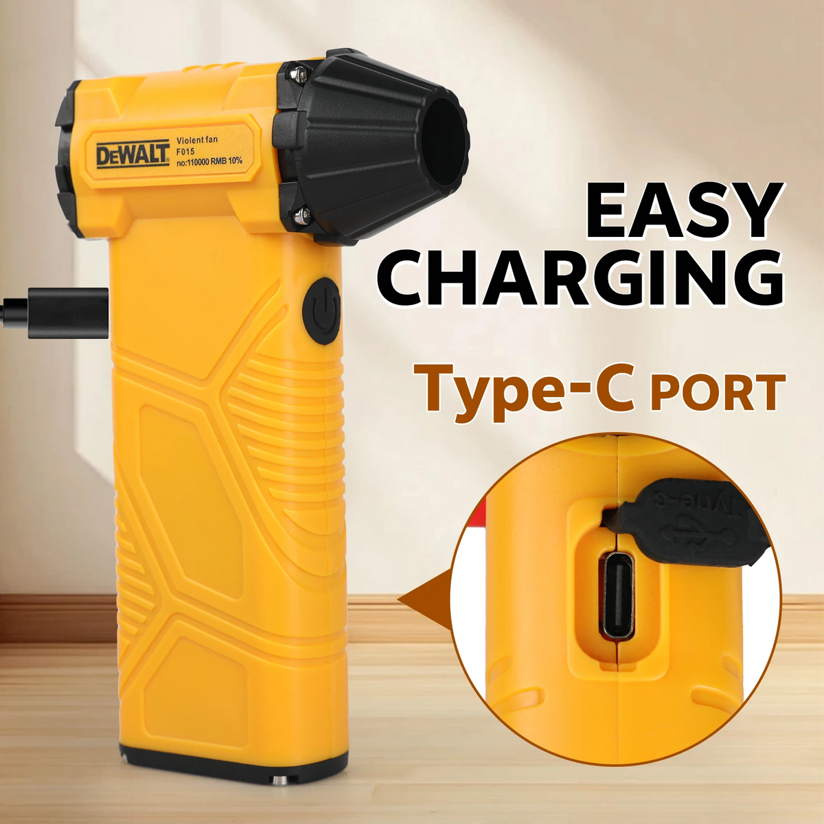 DEWALT 110000RPM Mini Turbo Jet Fan, Electric Air Plunger, Adjustable Wind Speed, Turbo Violent Blower.D15