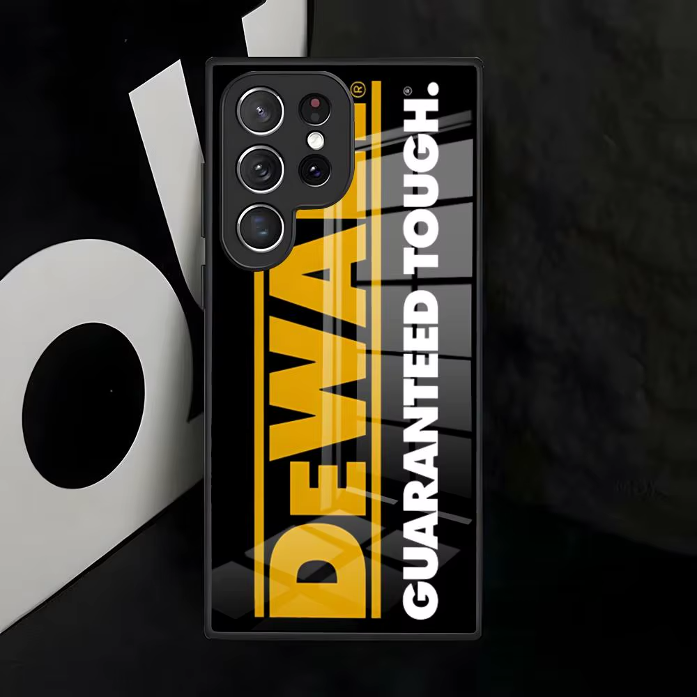 DeWalt Tools Logo Tempered Glass Phone Case for Samsung Galaxy S Series & Note