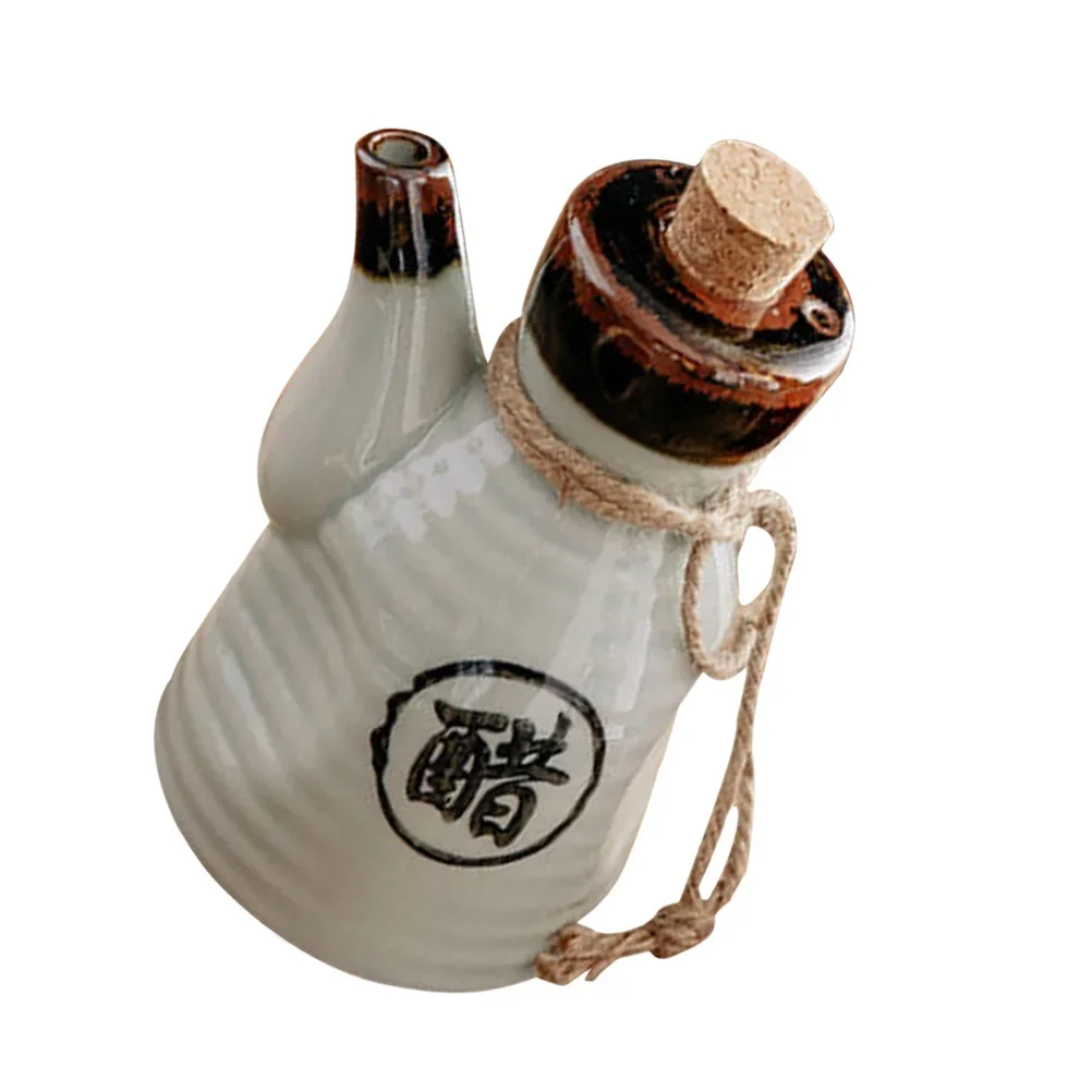 Black Soy Sauce Bottle Ceramic Condiment Dispenser Japanese Style Oil Pot Spice Jar Home Seasoning Container Kitchen Dining Bar