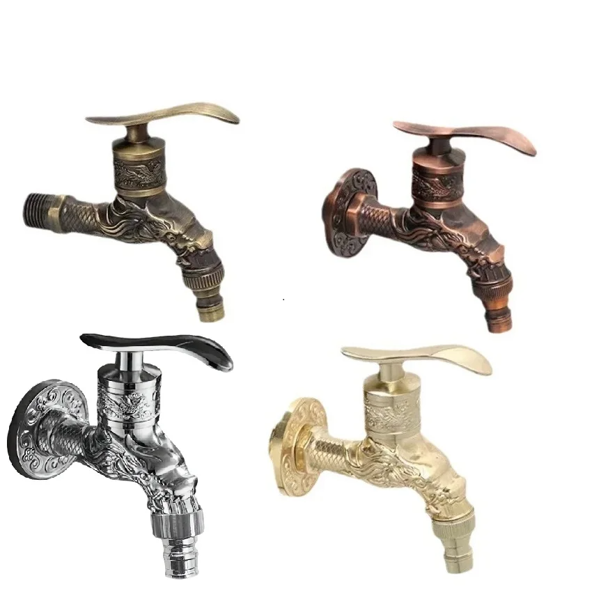 Antique Bronze Wall Mount Washing Machine Faucet Single Cold Water Mop Pool Tap Valve