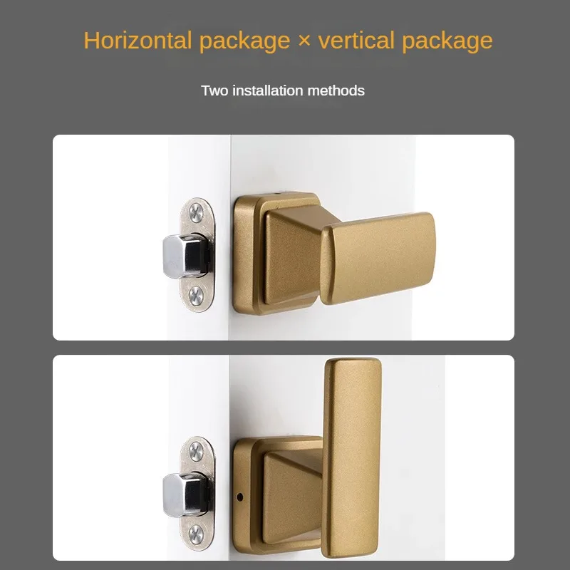 Invisible Single-Side Door Handle Lock with Key — Hidden Wooden Door Hardware