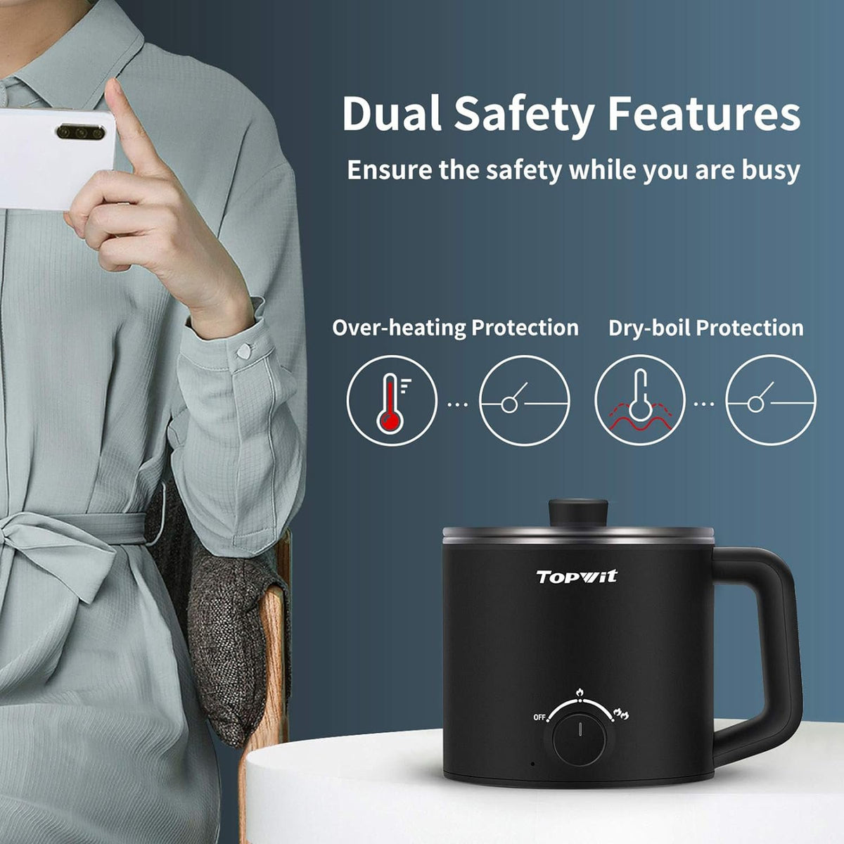 Topwit Electric Hot Pot, Mini Ramen Cooker, 1.6L Noodles Pot, Multifunctional cookerOther Products from dropshipper9 (View All)