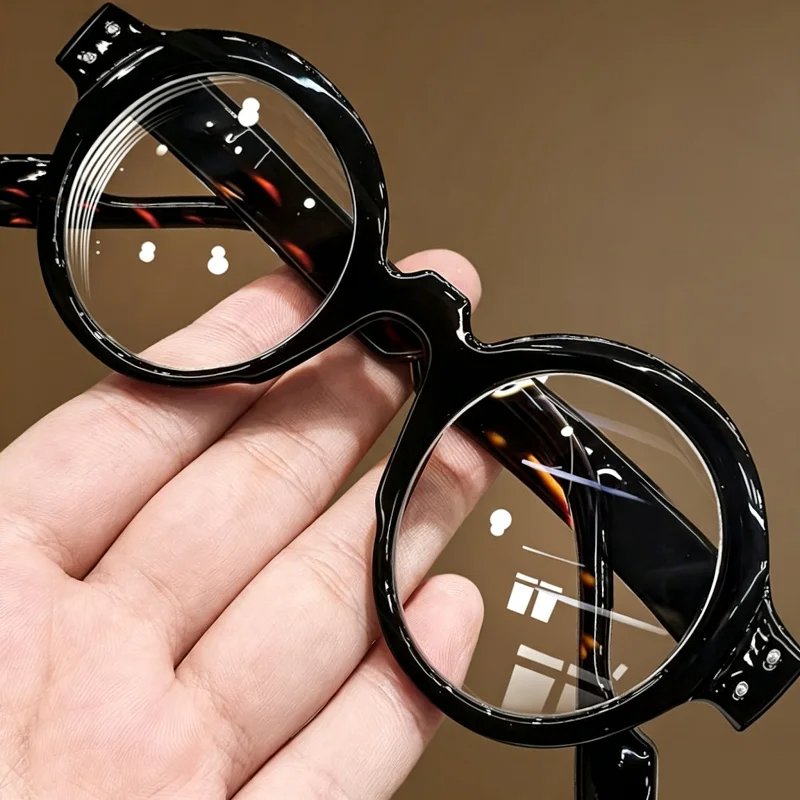 High-end New Retro Old-Fashioned Glasses Round Frame Reading Glasses Anti-Blue Light Japanese Smart Zoom for Both Long and near