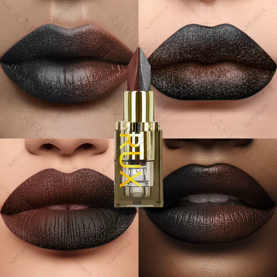 11 Color Two-tone  Lipstick Purple Black Glitter Matte 2 pc Lipsticks Makeup Easy To Use Lip Tint Makeup Gifts Red Black Cosmetics