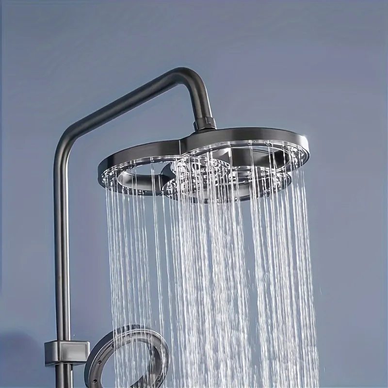 High Pressure Rainfall Shower Head Set – Large Water Flow Ring Design Bathroom Accessories