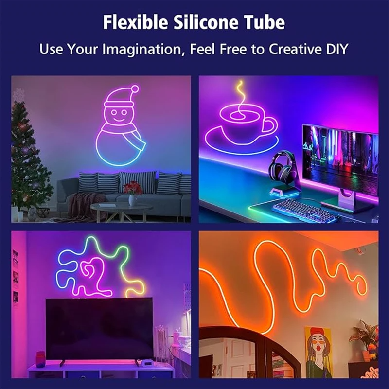 5V Smart RGB Neon Light Strip | USB App & Remote Control | Music Sync Waterproof LED | Free Shipping