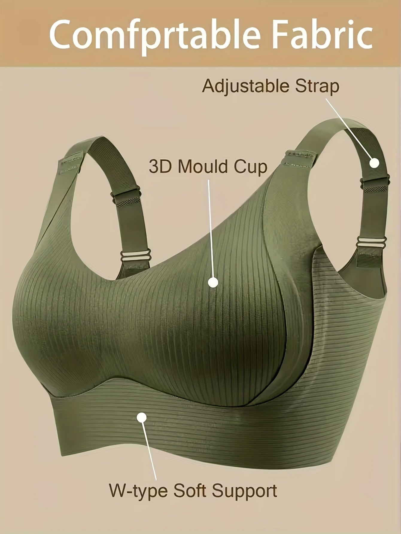 1pc Lifting Seamless Underwear Women'S Sports Leisure Gathering Wireless Bra Collect Auxiliary Breast Shockproof