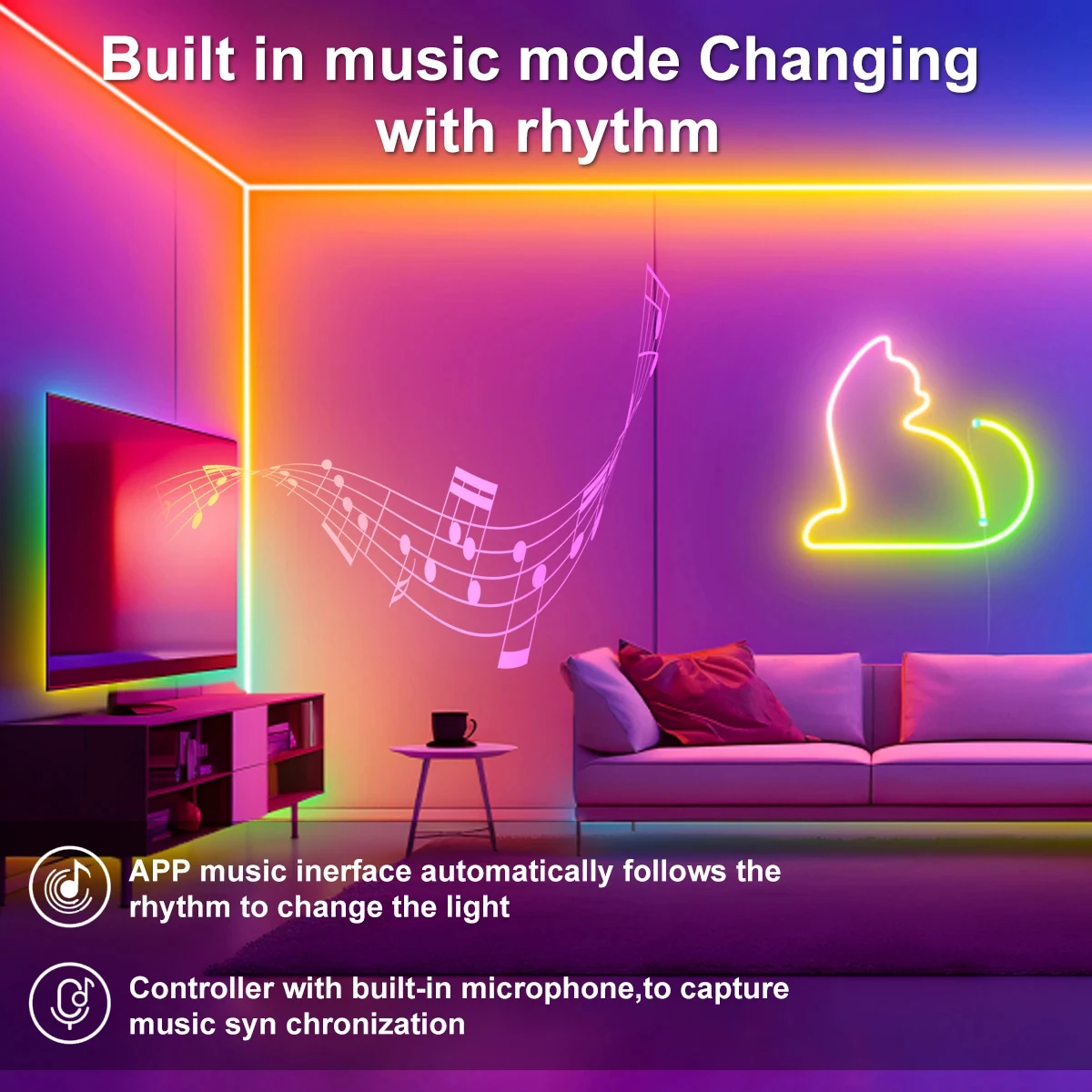 5V Smart RGB Neon Light Strip | USB App & Remote Control | Music Sync Waterproof LED | Free Shipping