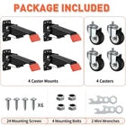SPACEKEEPER Workbench Casters Kit 660 lbs Capacity – Retractable Heavy Duty Casters for Workbench, Mobile Base Wheels Set