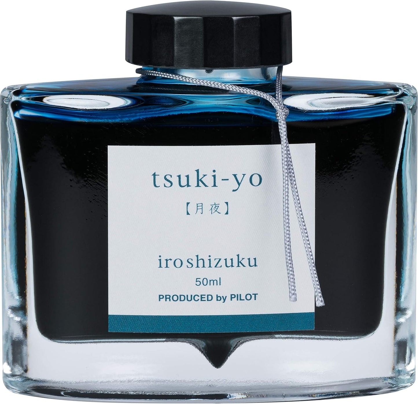 Pilot Iroshizuku Tsuki-Yo Fountain Pen Ink – 50ml Bottle | Moonlight Teal Blue-Black Ink