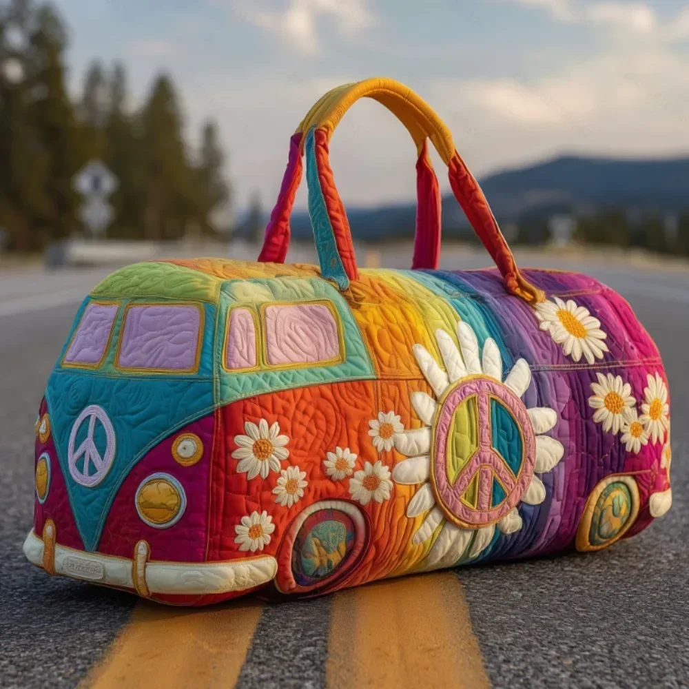 Adjustable Strap Quilted Duffle Bag – Large Capacity 3D Quilted Travel Tote Bag