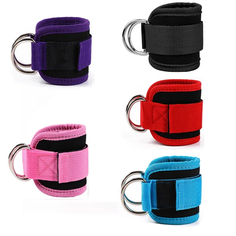 1/2/4Pcs Cable Ankle Straps Double D-Ring Adjustable Ankle Cuffs Gym Workouts Glutes Legs Strength Training Brace Support Sport