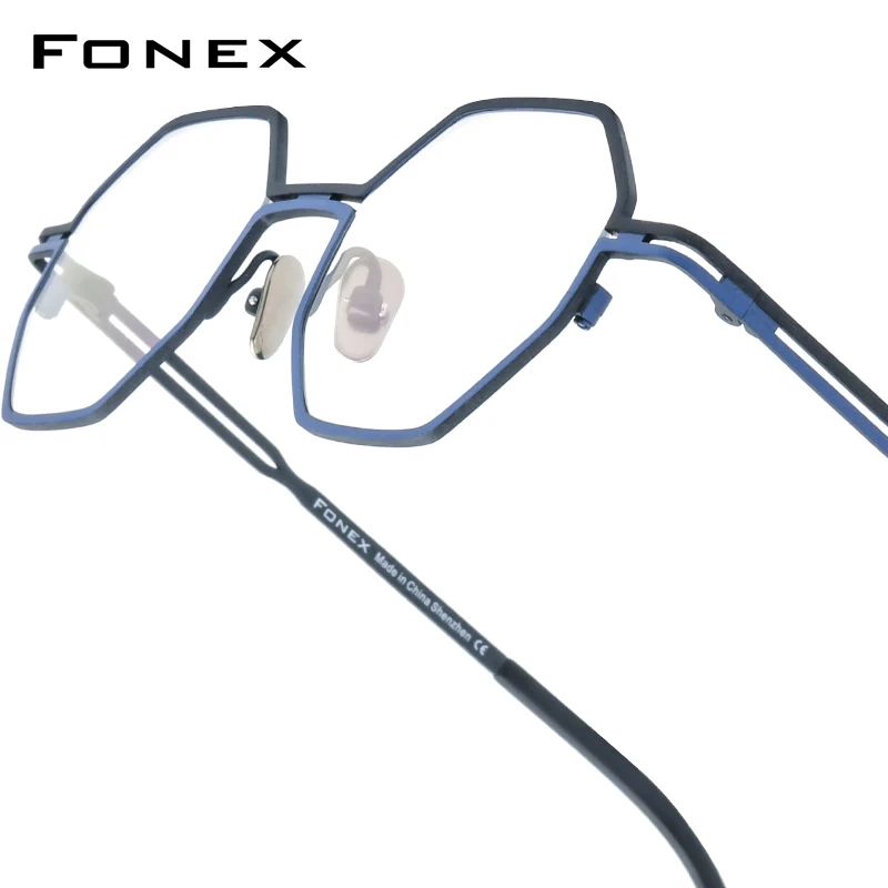 FONEX Women's Pure Titanium Eyeglasses 85849 | Retro Polygon Round Frames | Ultralight Vintage Japanese Eyewear | FREE SHIPPING 👓✨