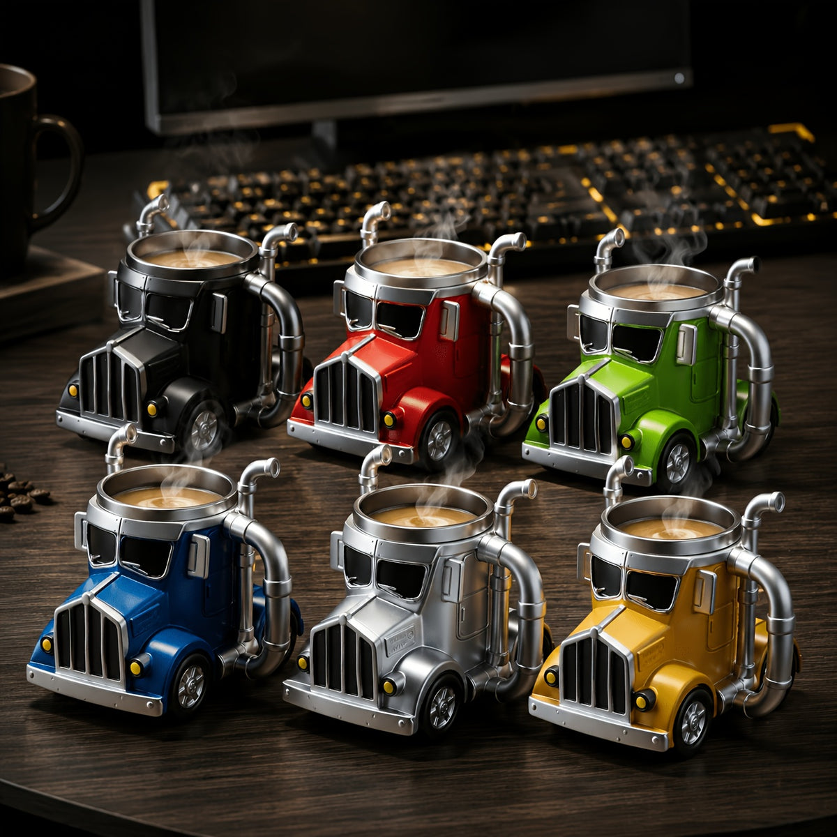 Semi-Truck Shaped Coffee Mug & Desk Ornament — Cool Gift for Truck Drivers
