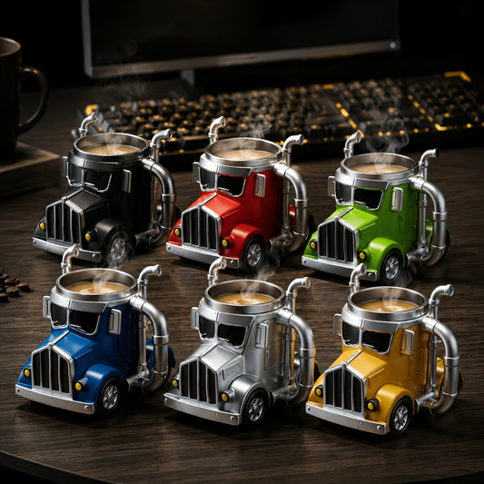 Semi-Truck Shaped Coffee Mug & Desk Ornament — Cool Gift for Truck Drivers