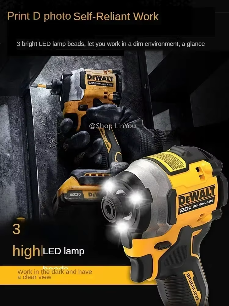 DEWALT DCF850 20V MAX ATOMIC 1/4" Brushless 3-Speed Impact Driver 1825 in-lb