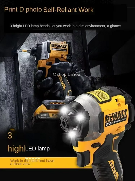 DEWALT DCF850 20V MAX ATOMIC 1/4" Brushless 3-Speed Impact Driver 1825 in-lb