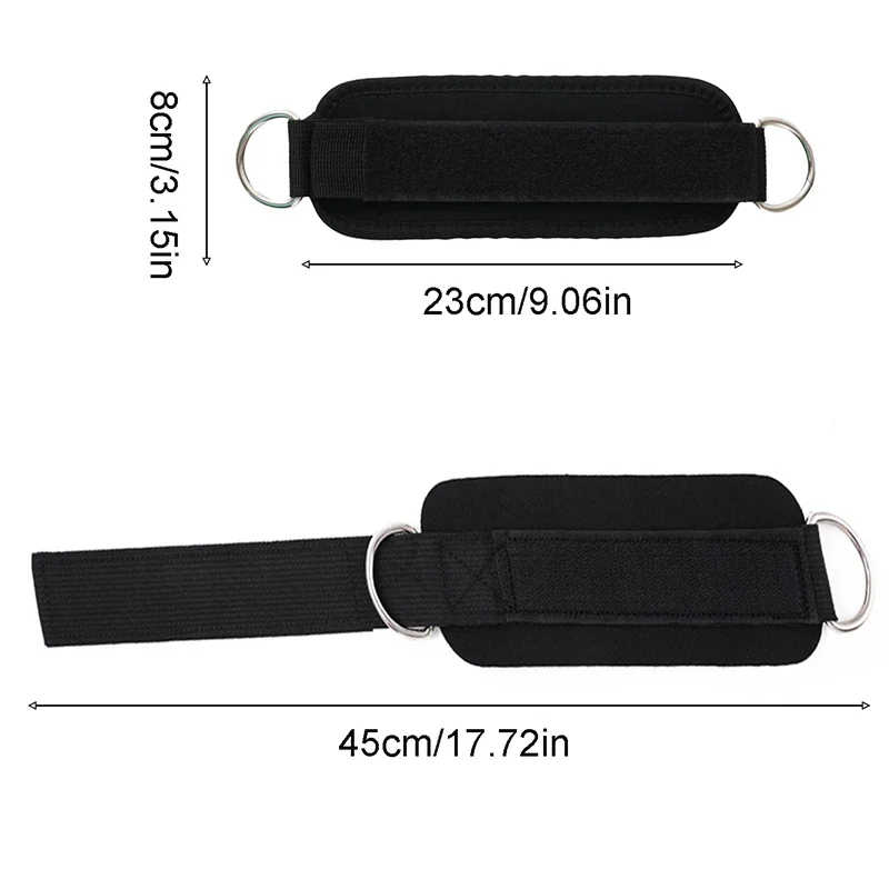 Cable Ankle Straps 1/2/4-Pack | Adjustable Double D-Ring Gym Ankle Cuffs | Glute & Leg Training | FREE SHIPPING 💪