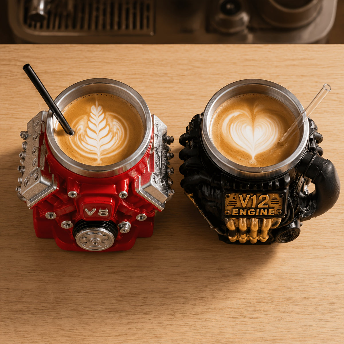 V8 V12 Engine Coffee Mug Unique Car Enthusiast Gift for Men, Novelty Mechanic Themed Hot Cold Drink Cup, Cool Birthday Christmas Gift for Him Dad Boyfriend Car Lover