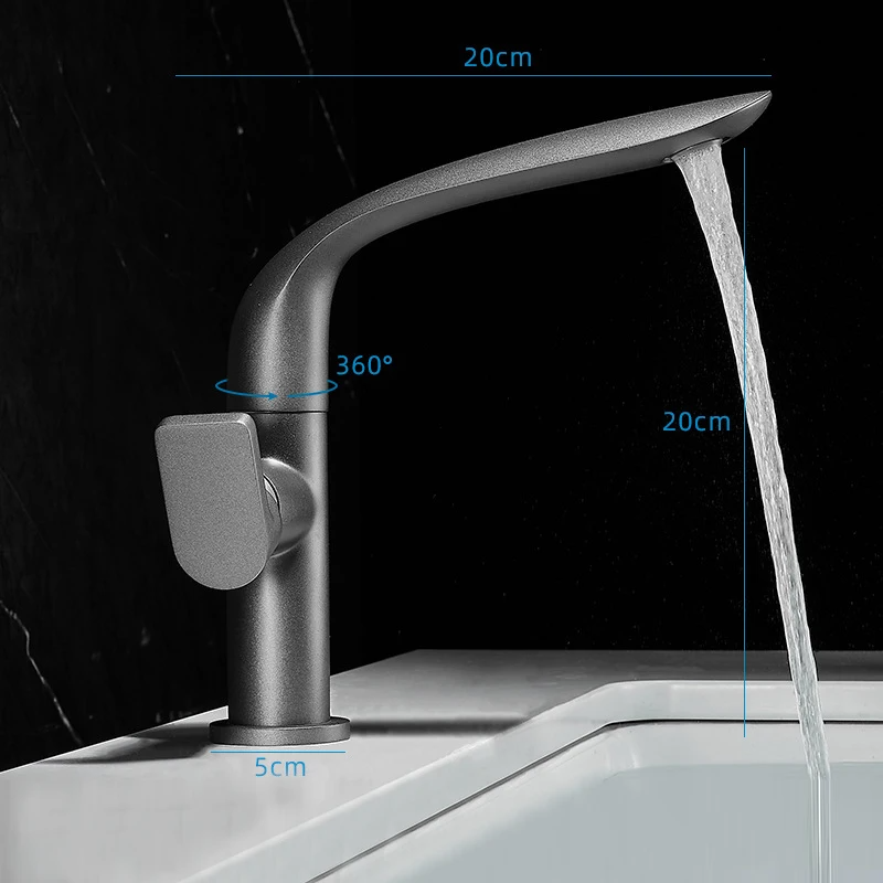 Brushed Gold Basin Faucet Brass Bathroom Faucet Mixer Tap Gold Wash basin Faucet Single Handle Hot & Cold Lavotory Faucet