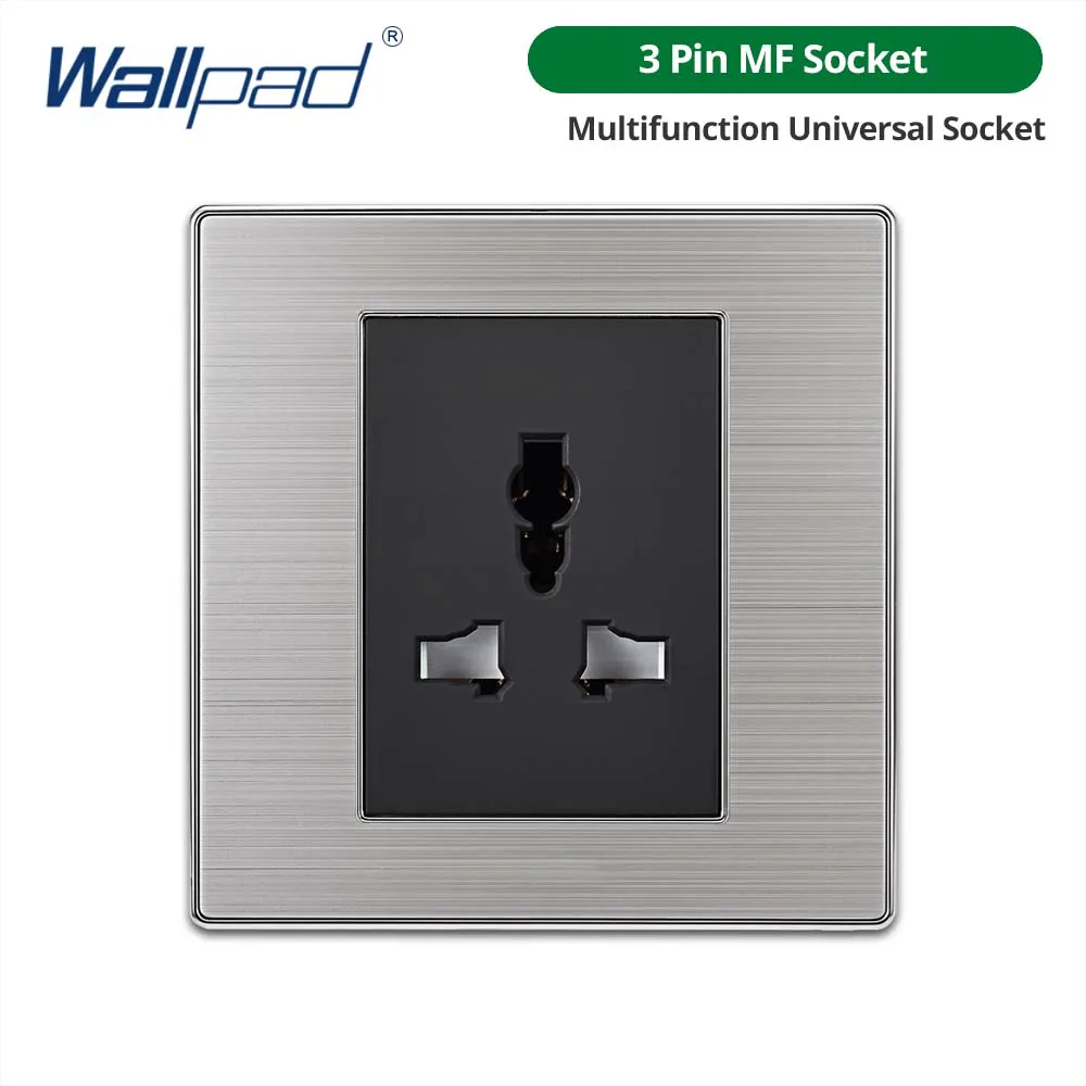 Wallpad LED Light Switch Wall Switches Stainless steel Panel Sockets One-side Click Acrylic Button Interrupteur AC110~250V