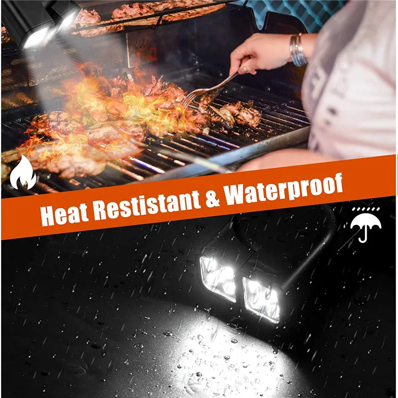 Double-Head LED Grill Light | Heat-Resistant Flexible BBQ Lamp for Night Fishing, Camping & Outdoor Cooking