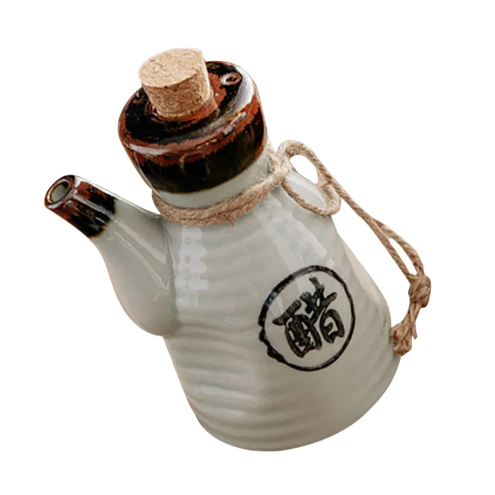 Black Soy Sauce Bottle Ceramic Condiment Dispenser Japanese Style Oil Pot Spice Jar Home Seasoning Container Kitchen Dining Bar