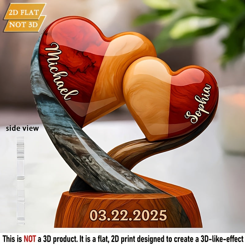 Personalized Custom Couple's Name Acrylic Plaque, 2D Flat, Anniversary Gift for Husband and Wife, Valentine's Day Gift, Suitable for Home, Holiday Decor, Valentine's Day Home Decor