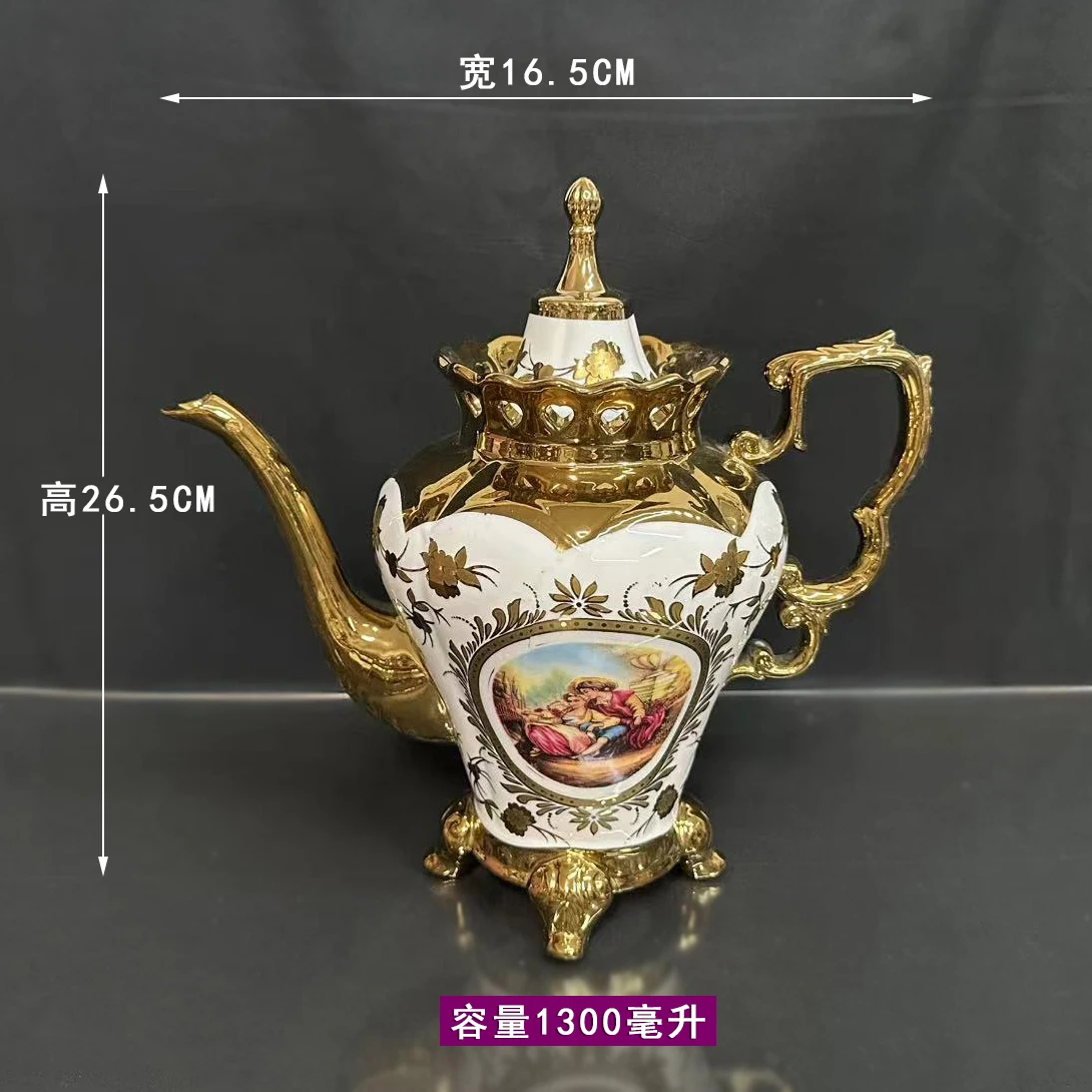 European style coffee cup set afternoon tea set European style small luxury gold-plated ceramic teapot water cup