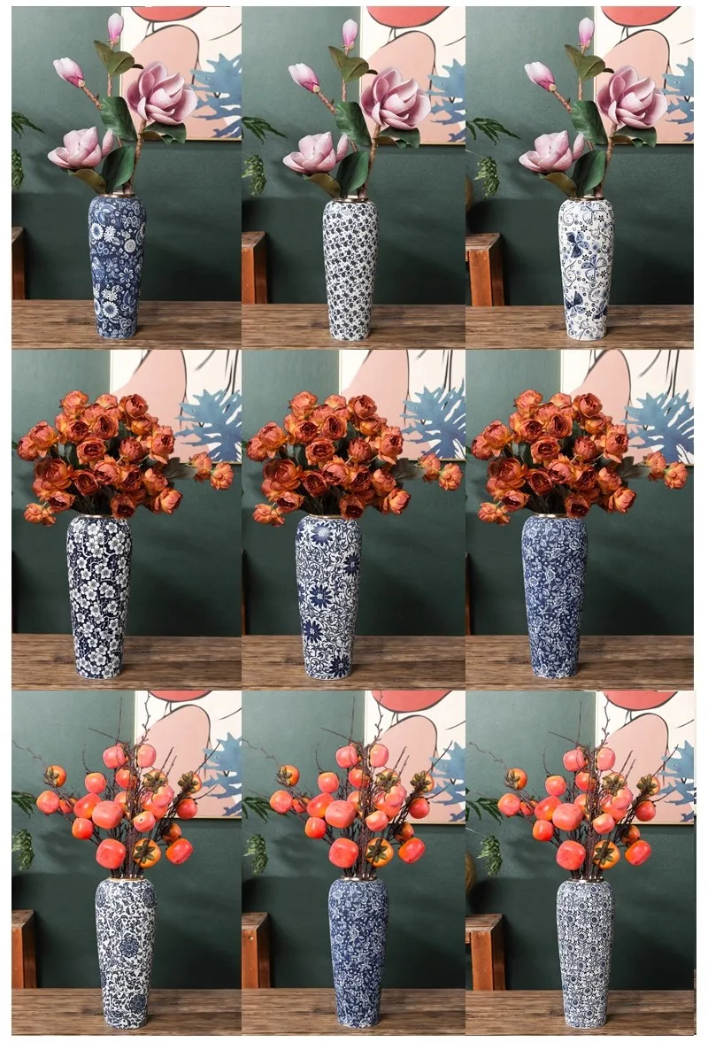 35CM Jingdezhen Blue & White Porcelain Vase – Elegant Ceramic Hydroponic Flower Vase
