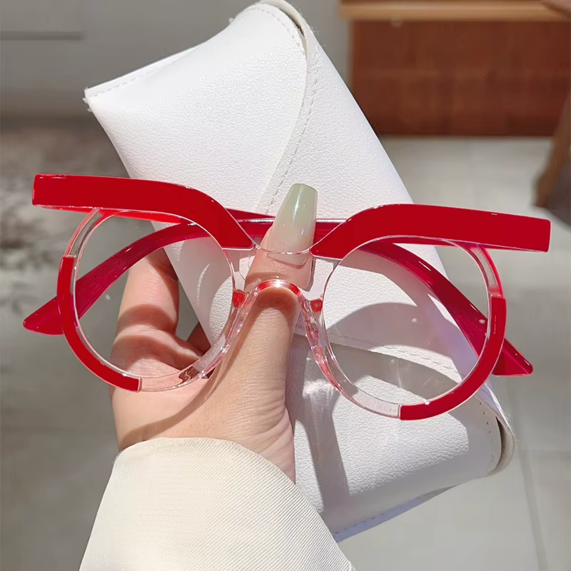 Round Owl Style Blue Light Glasses | Unisex Clear Optical Frames | Prescription Customizable Eyewear   FREE SHIPPING 👓✨