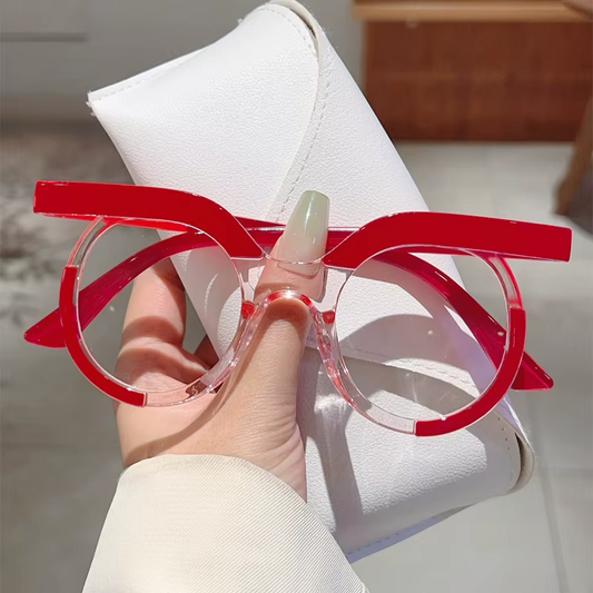 Round Owl Style Blue Light Glasses | Unisex Clear Optical Frames | Prescription Customizable Eyewear   FREE SHIPPING 👓✨